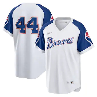 mens nike hank aaron white atlanta braves home cooperstown 